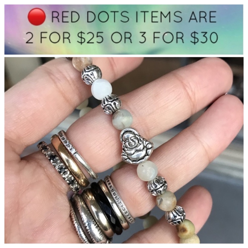 🔴SALE ! Amazonite beads silver buddha bracelet